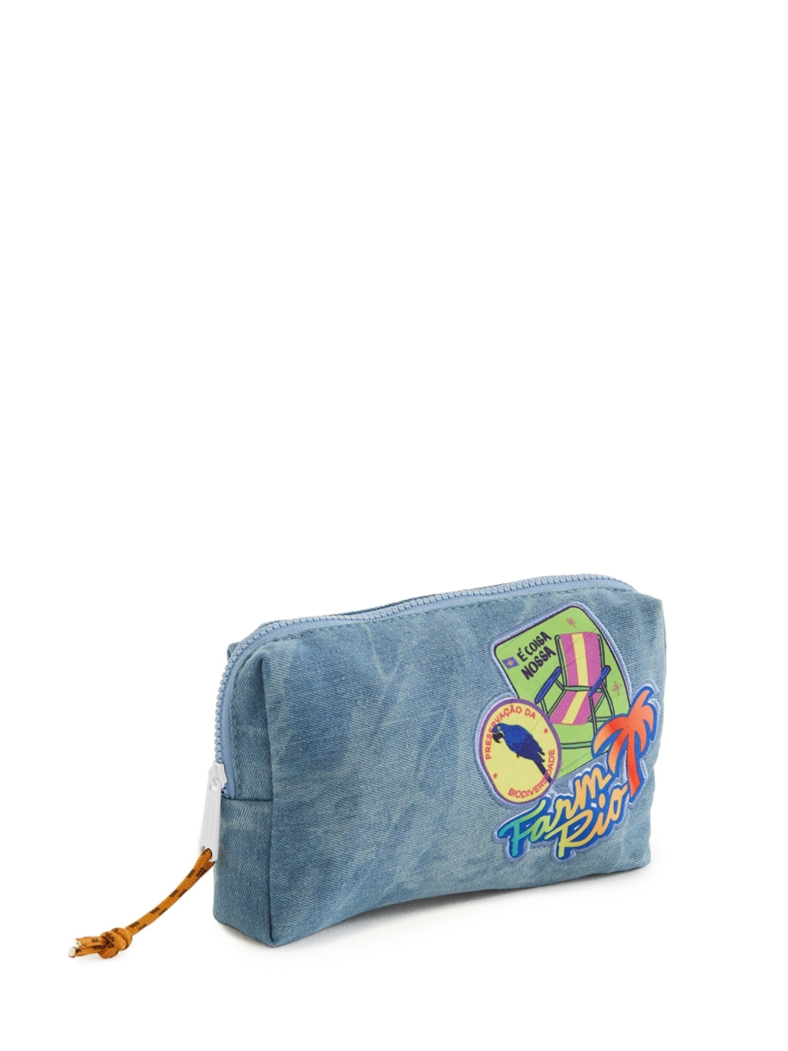 Necessaire Feminina M Ora Bolas Patch Rio Jeans Verde Farm Etc