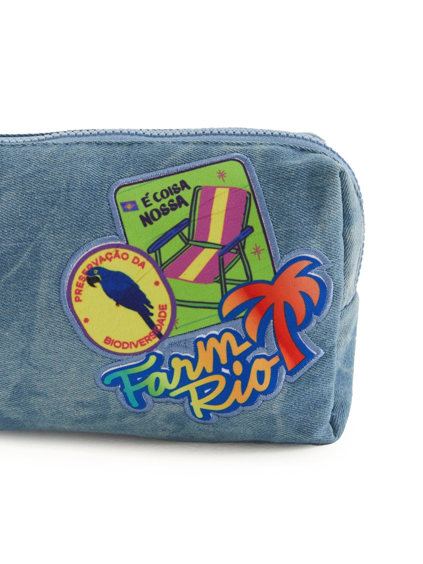 Necessaire Feminina M Ora Bolas Patch Rio Jeans Verde Farm Etc