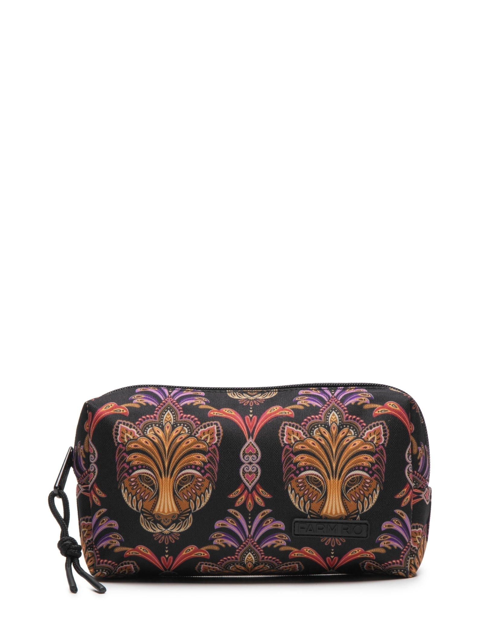 Necessaire Feminina Maxi Ora Bolas Pantera Boho Preto Farm Etc