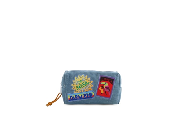 Necessaire Feminina Maxi Ora Bolas Patch Rio Jean - Azul