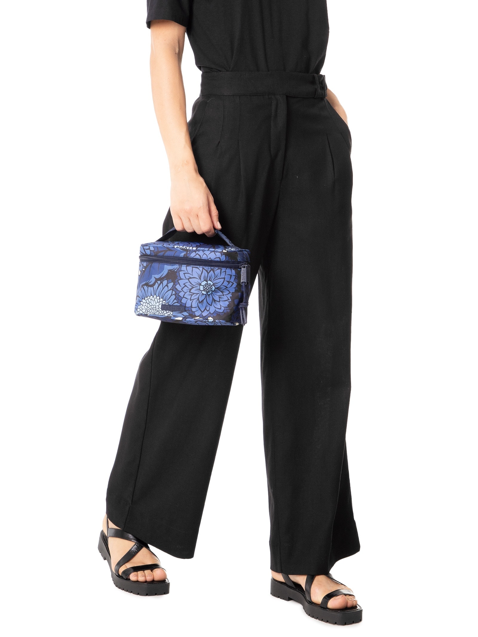 Necessaire Feminina Me Leva Floral Vintage Azul Farm Etc