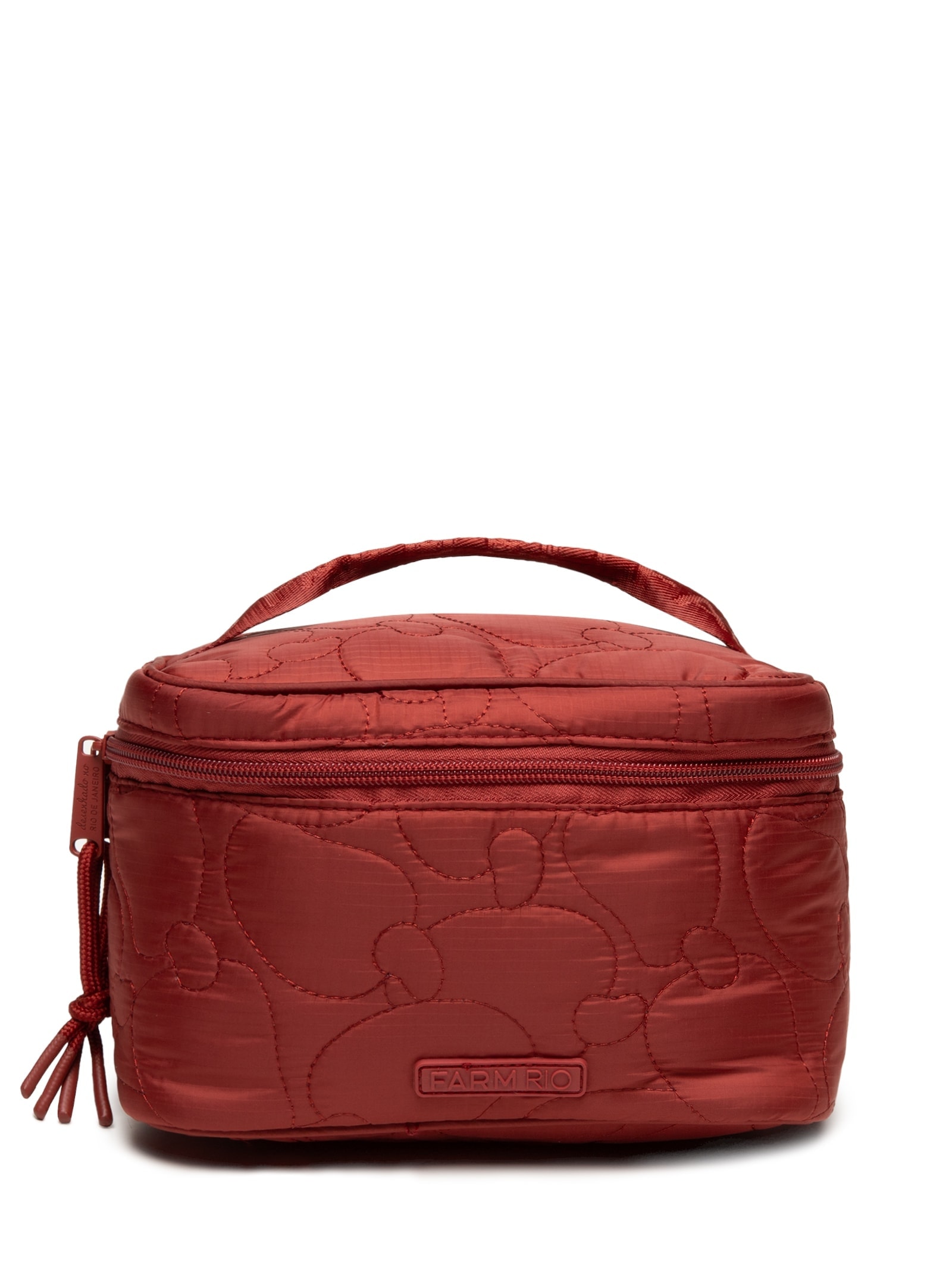 Necessaire Feminina Me Leva Gráfico Tropi Puffer Vinho Farm Etc