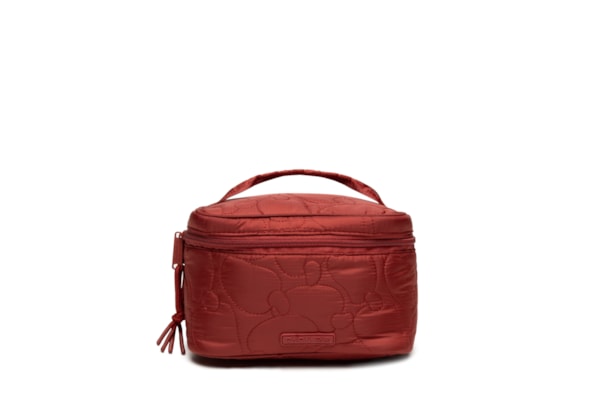 Necessaire Feminina Me Leva Gráfico Tropi Puffer - Vinho