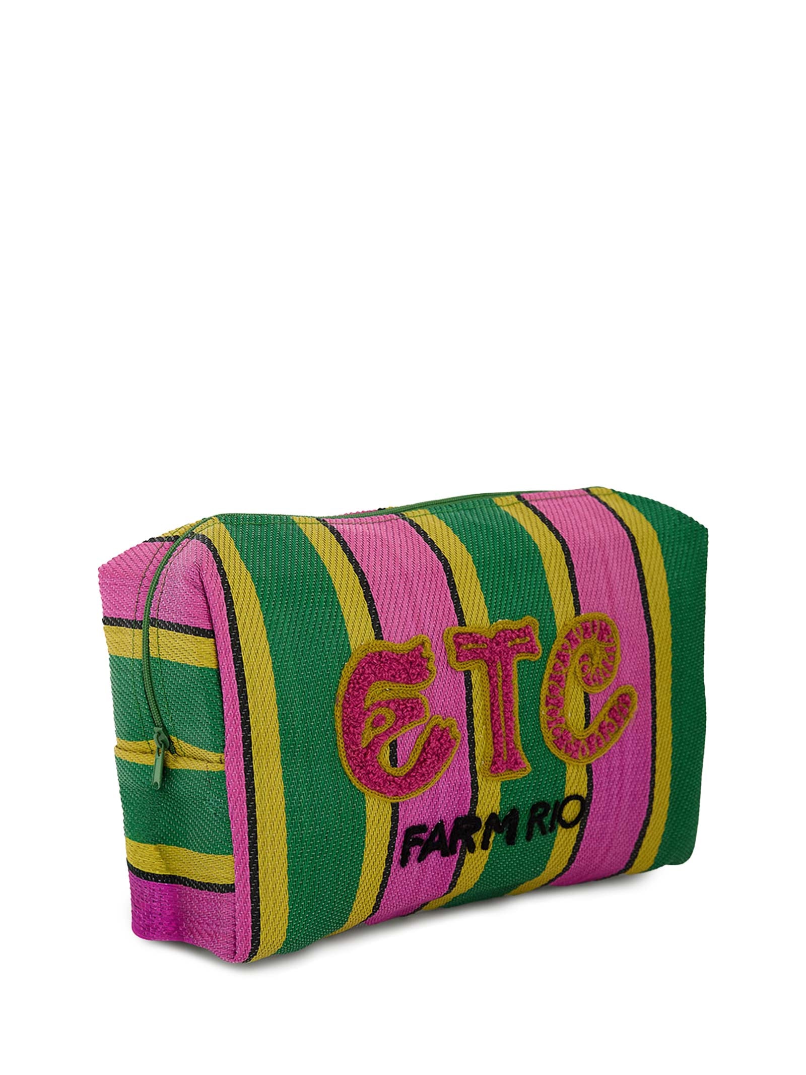 Necessaire Feminina Ráfia Multicolor Verde Farm Etc