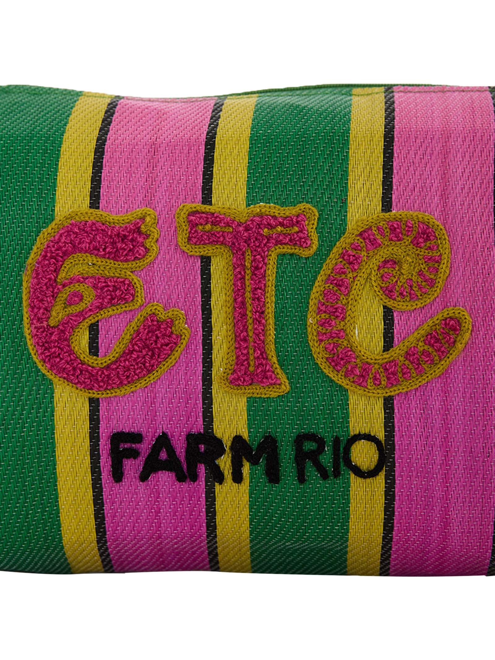Necessaire Feminina Ráfia Multicolor Verde Farm Etc