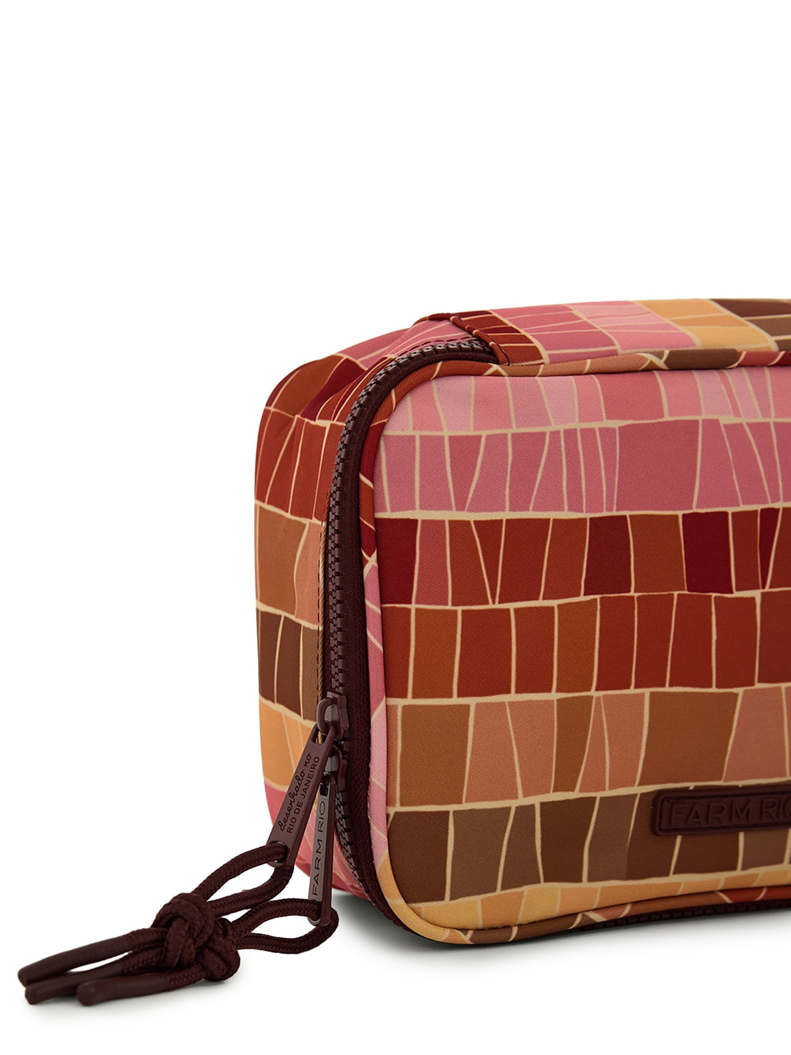 Necessaire Feminina Xerô Listra Mosaico Marrom Farm Etc