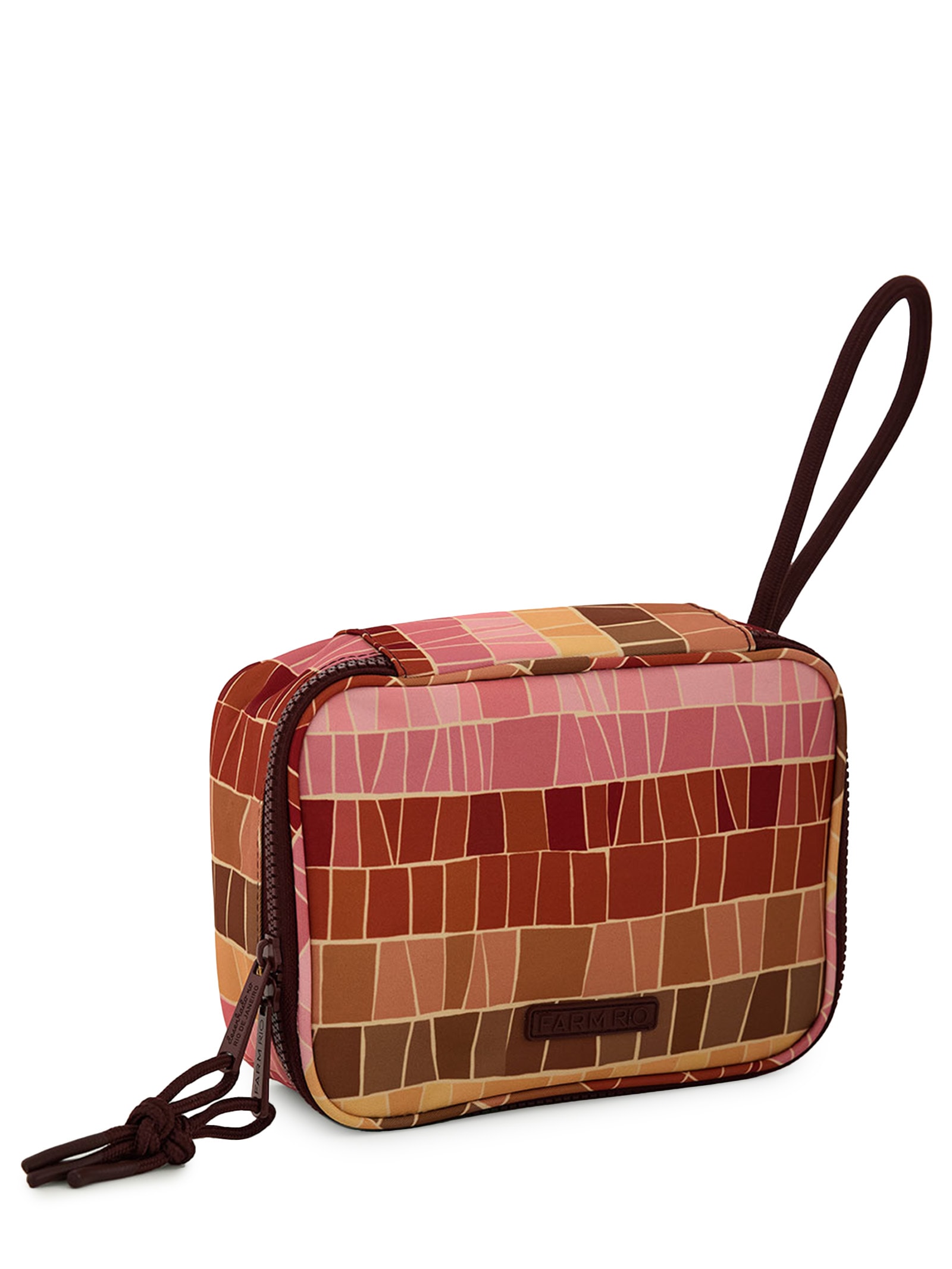 Necessaire Feminina Xerô Listra Mosaico Marrom Farm Etc