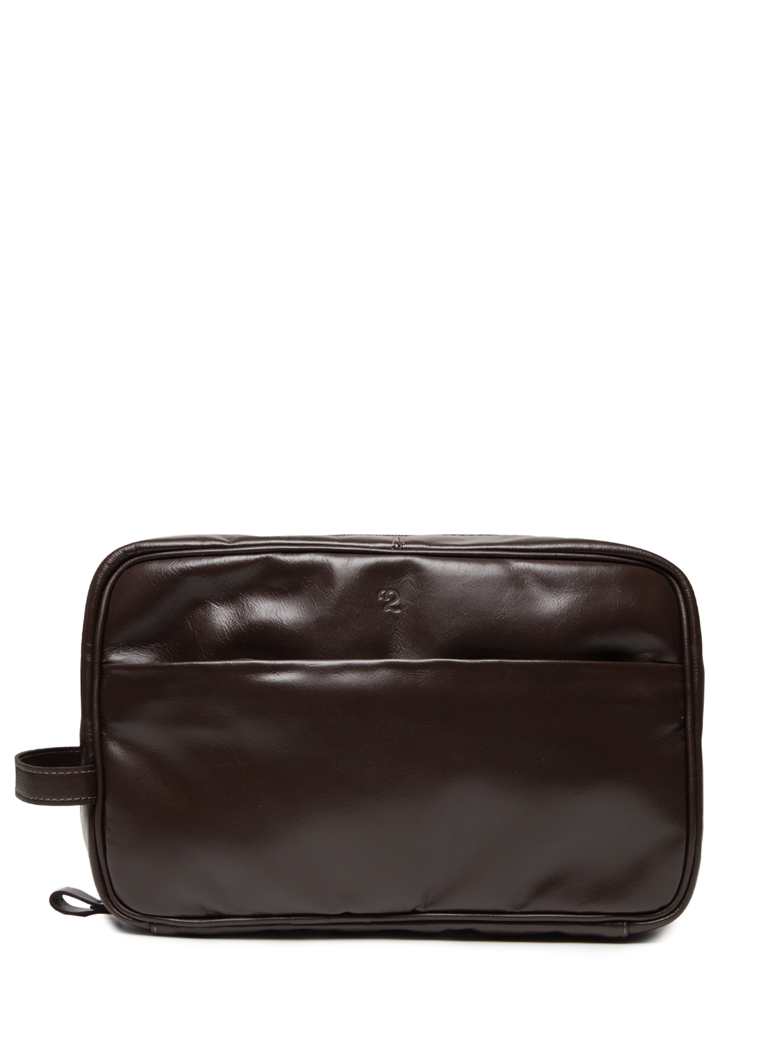 Necessaire Masculina de Viagem Grande em Couro  Marrom '2 Essential