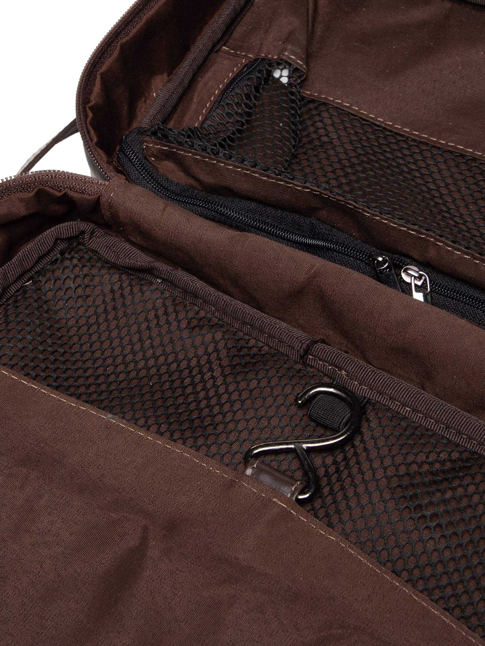 Necessaire Masculina de Viagem Grande em Couro  Marrom '2 Essential