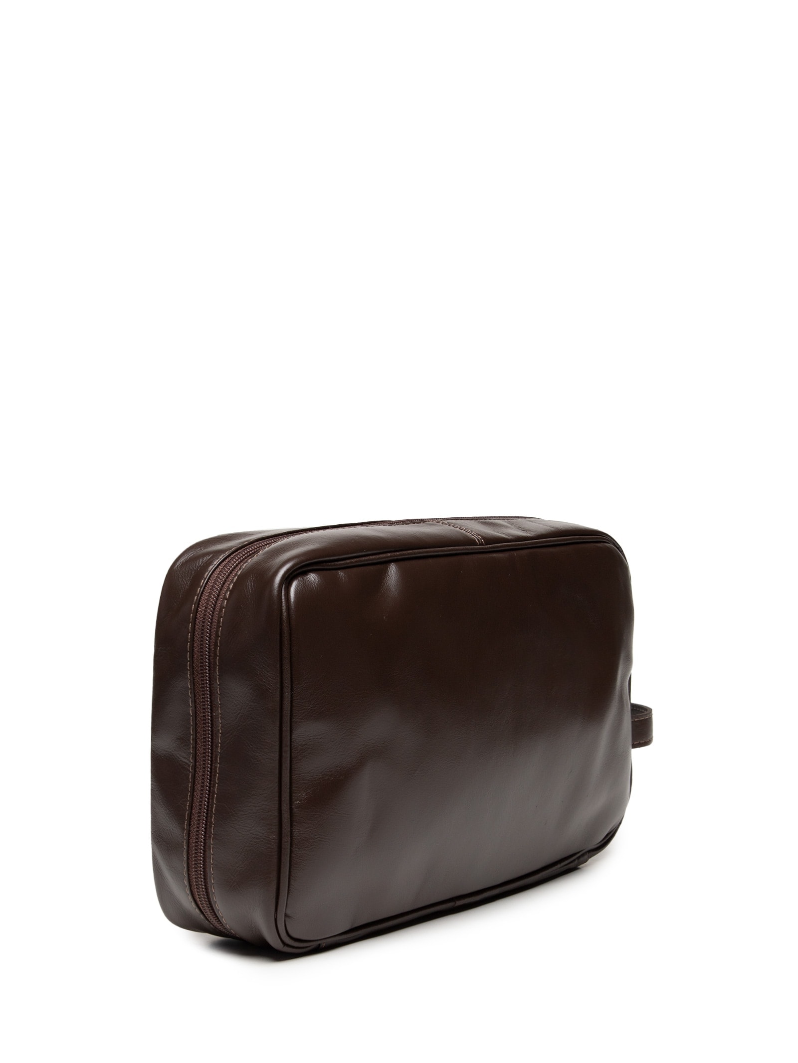 Necessaire Masculina de Viagem Grande em Couro  Marrom '2 Essential