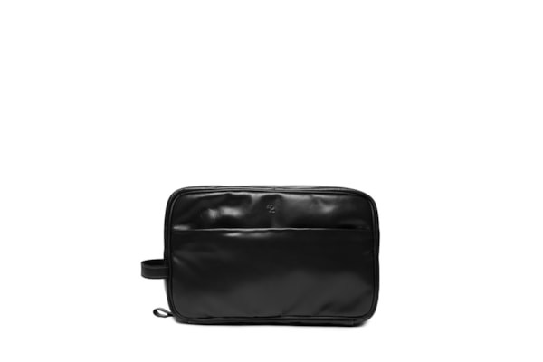 Necessaire Masculina de Viagem Grande em Couro  - Preto