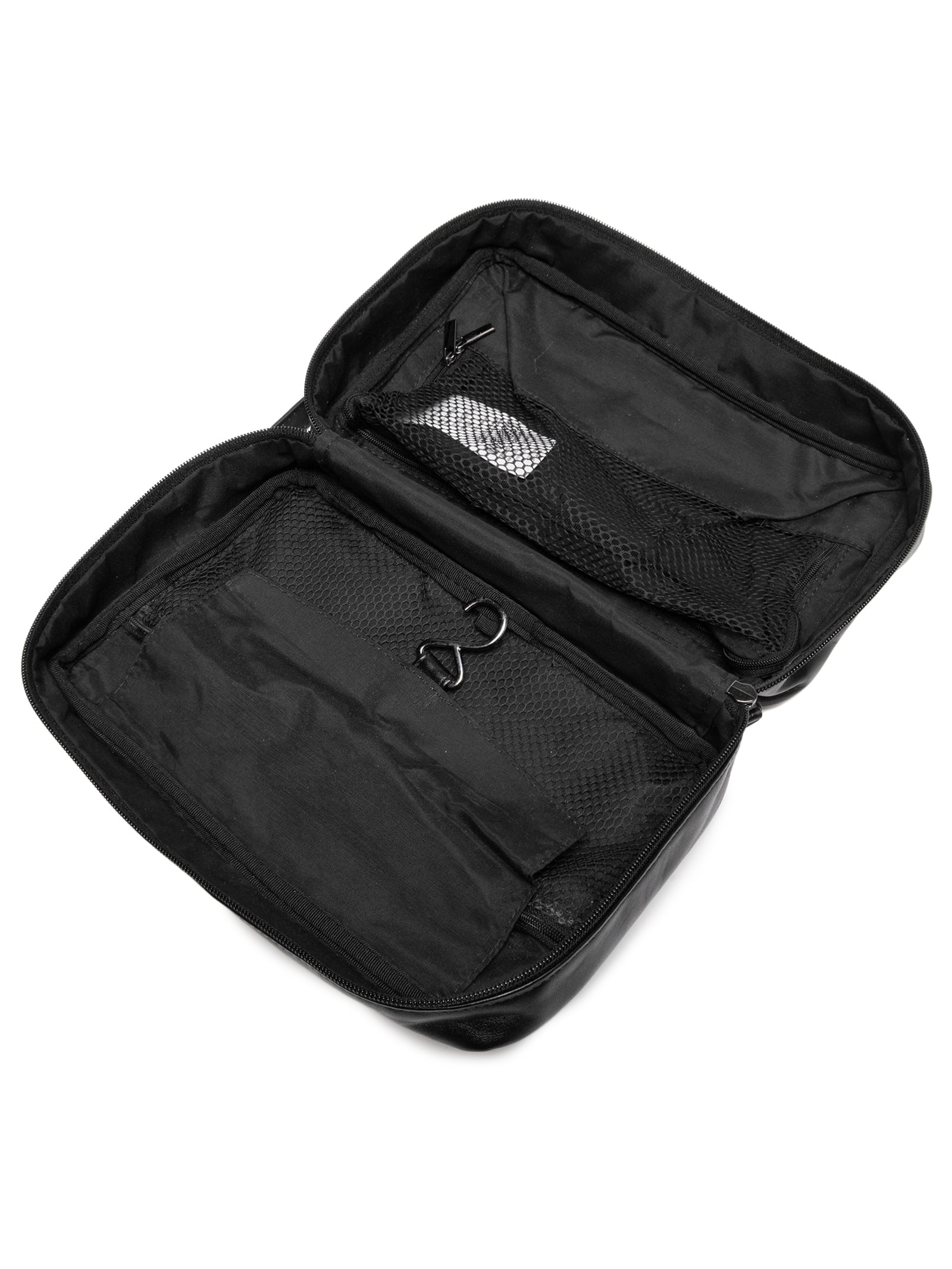 Necessaire Masculina de Viagem Grande em Couro  Preto '2 Essential