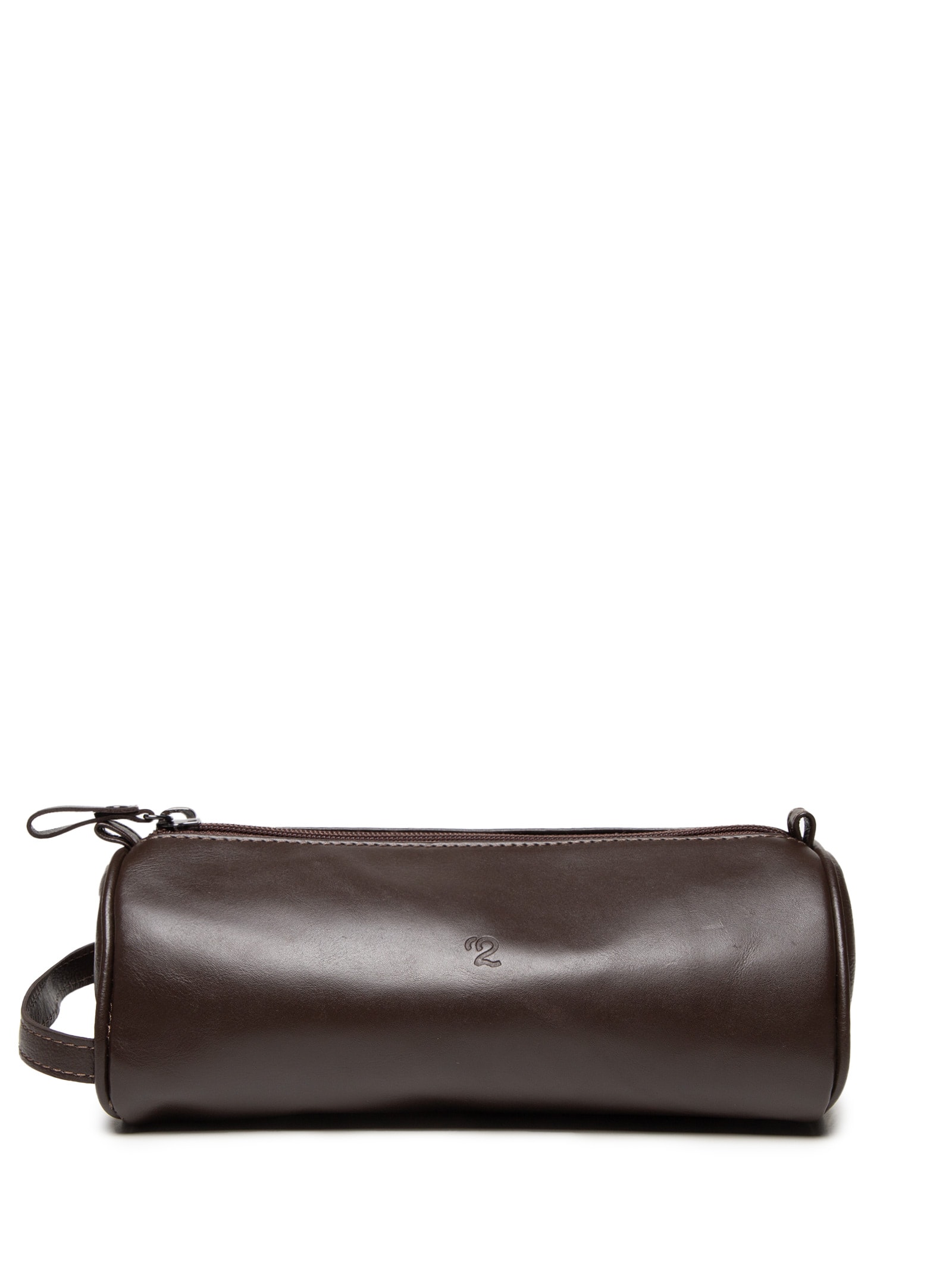 Necessaire Masculina de Viagem Média em Couro Marrom '2 Essential