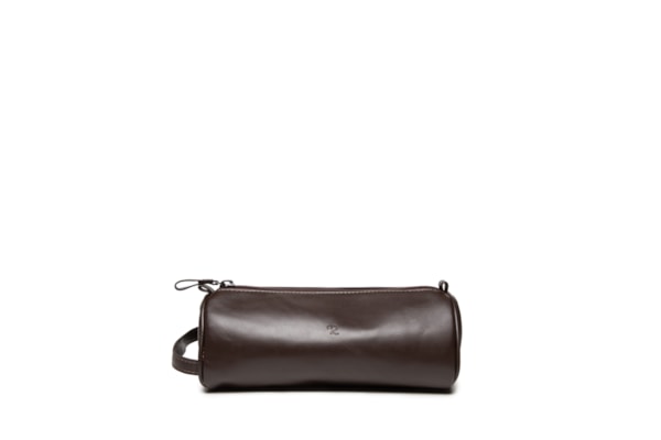 Necessaire Masculina de Viagem Média em Couro - Marrom