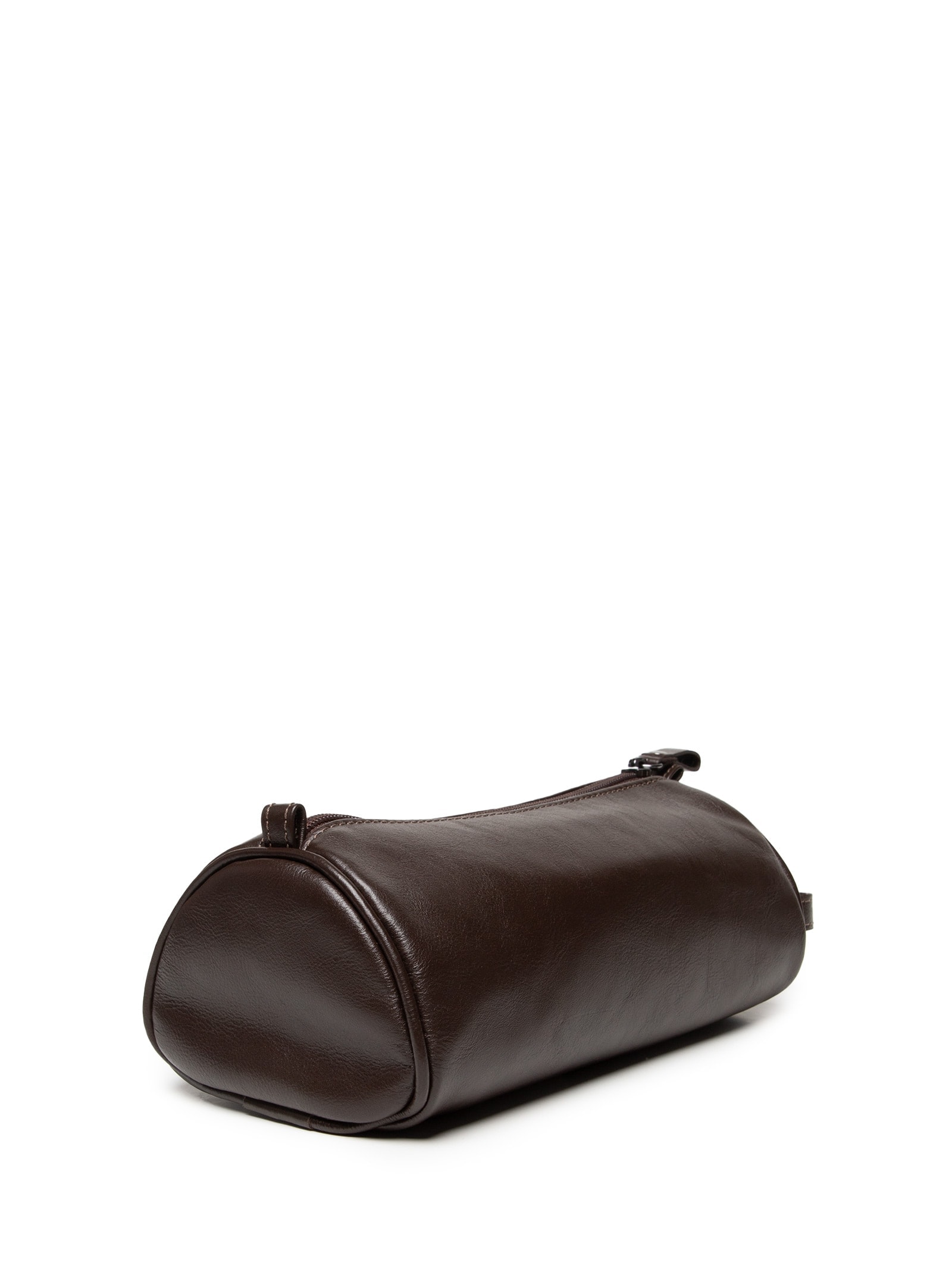 Necessaire Masculina de Viagem Média em Couro Marrom '2 Essential