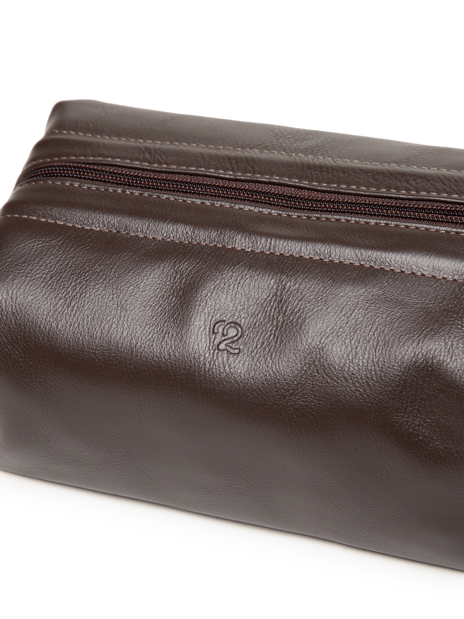 Necessaire Masculina Para Viagem Couro Legitimo Marrom '2 Essential