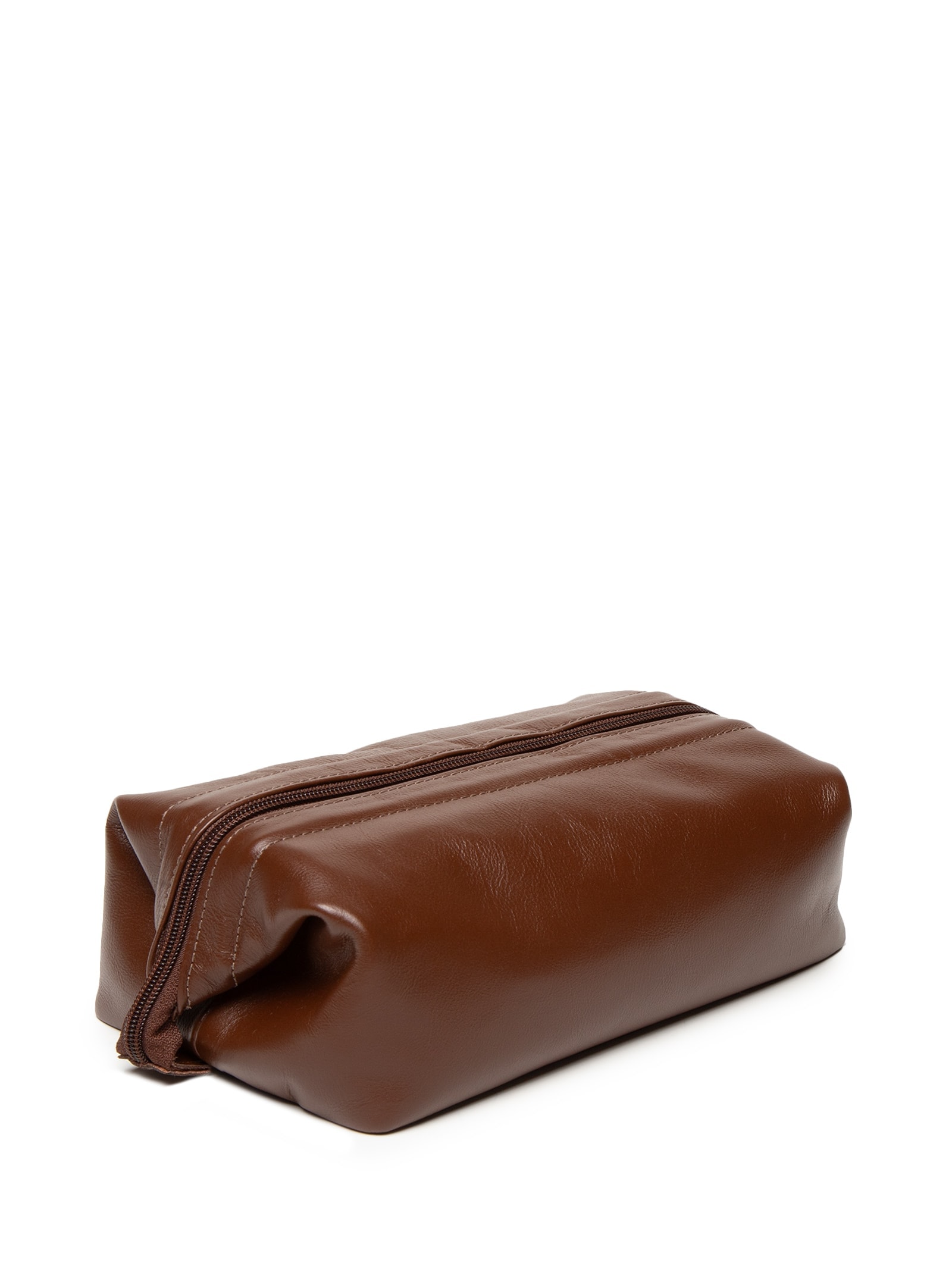 Necessaire Masculina Para Viagem Couro Legitimo Marrom '2 Essential