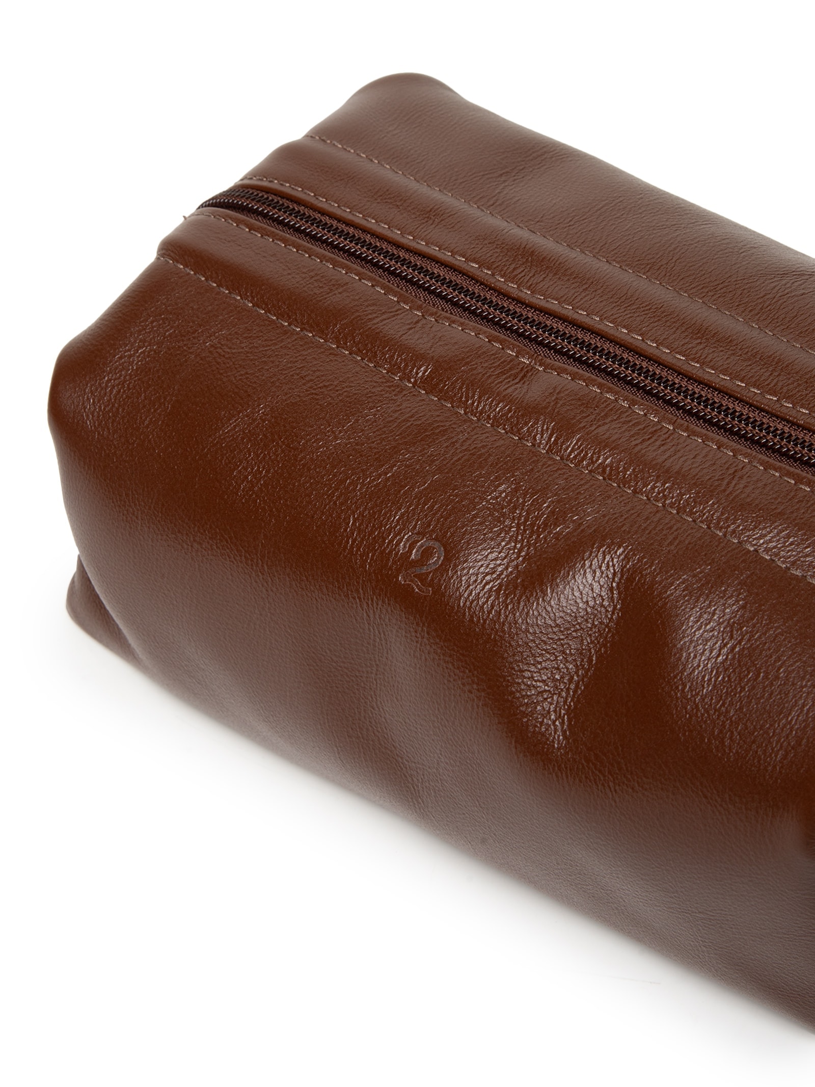 Necessaire Masculina Para Viagem Couro Legitimo Marrom '2 Essential