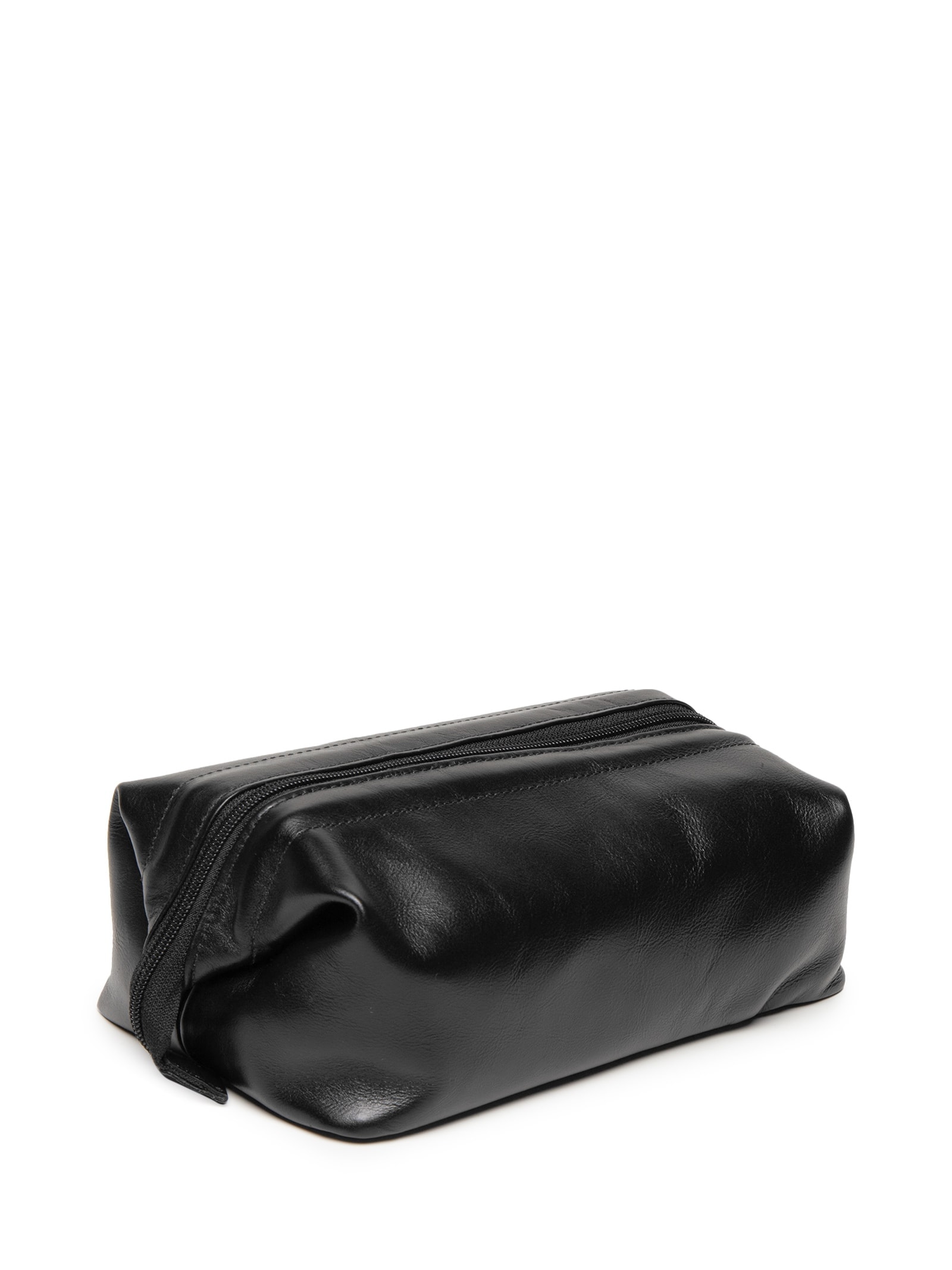 Necessaire Masculina Para Viagem Couro Legitimo Preto '2 Essential