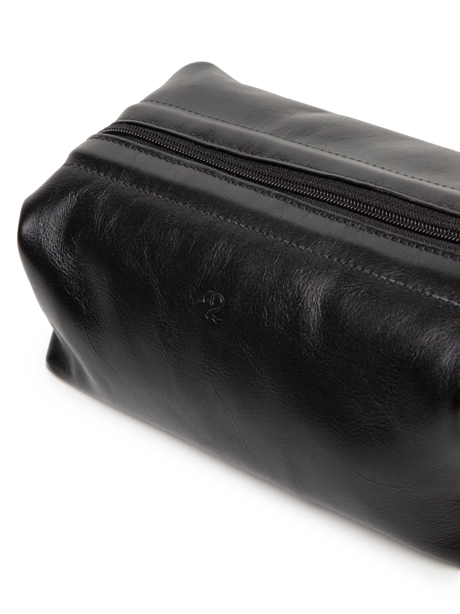 Necessaire Masculina Para Viagem Couro Legitimo Preto '2 Essential
