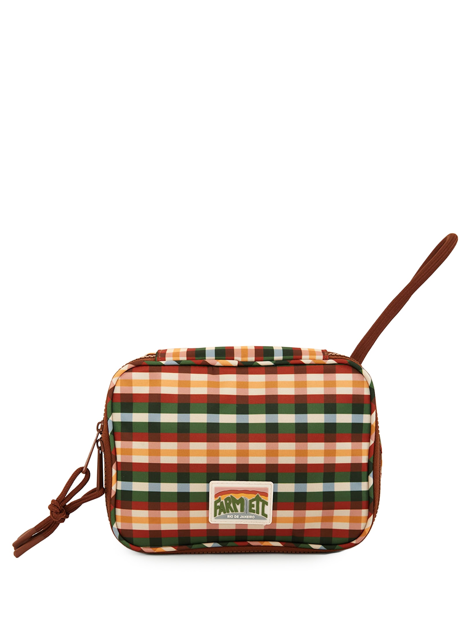 Necessaire Xero Xadrez Multi Marrom Farm Etc