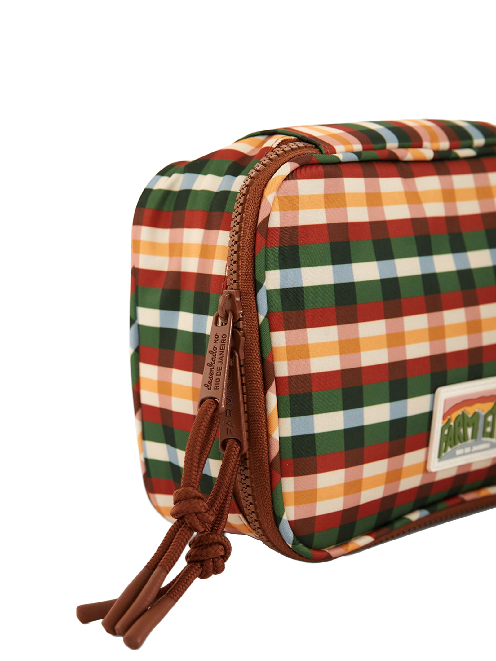Necessaire Xero Xadrez Multi Marrom Farm Etc