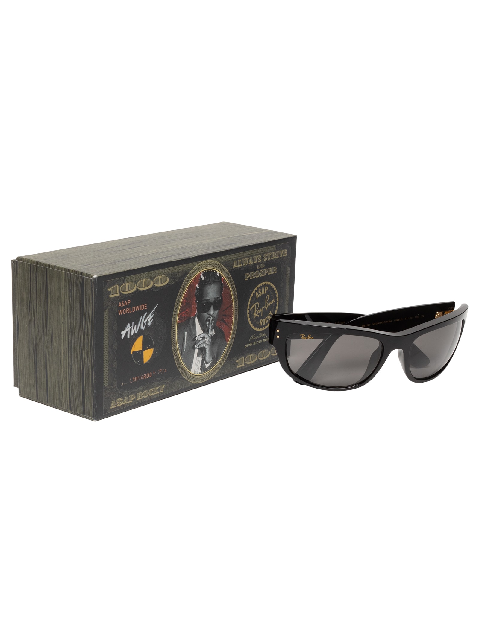 Óculos De Sol Feminino Mega Balorama Blacked Out Collection Preto Ray-ban