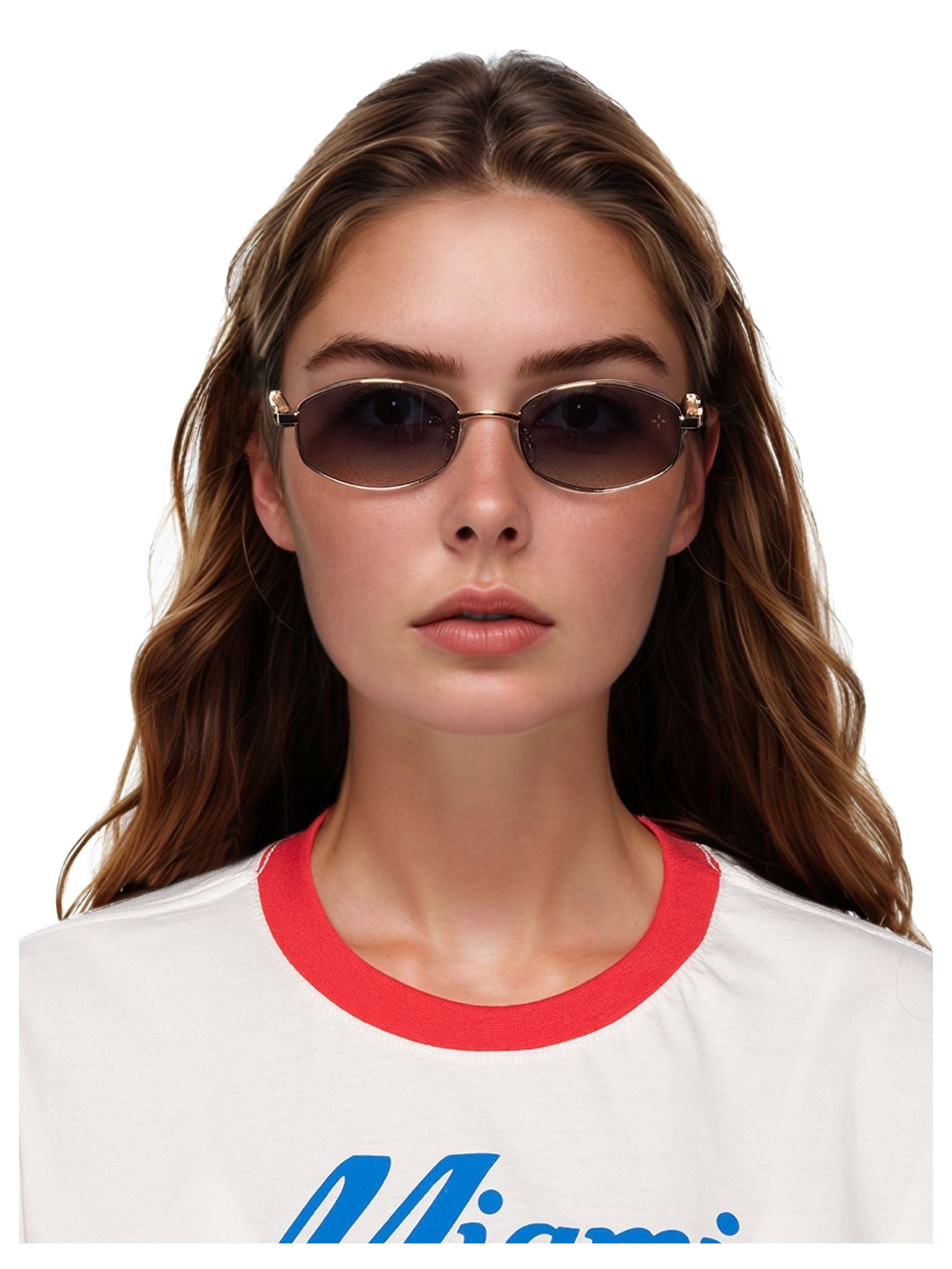 Óculos De Sol Feminino Oval Dourado Market 33