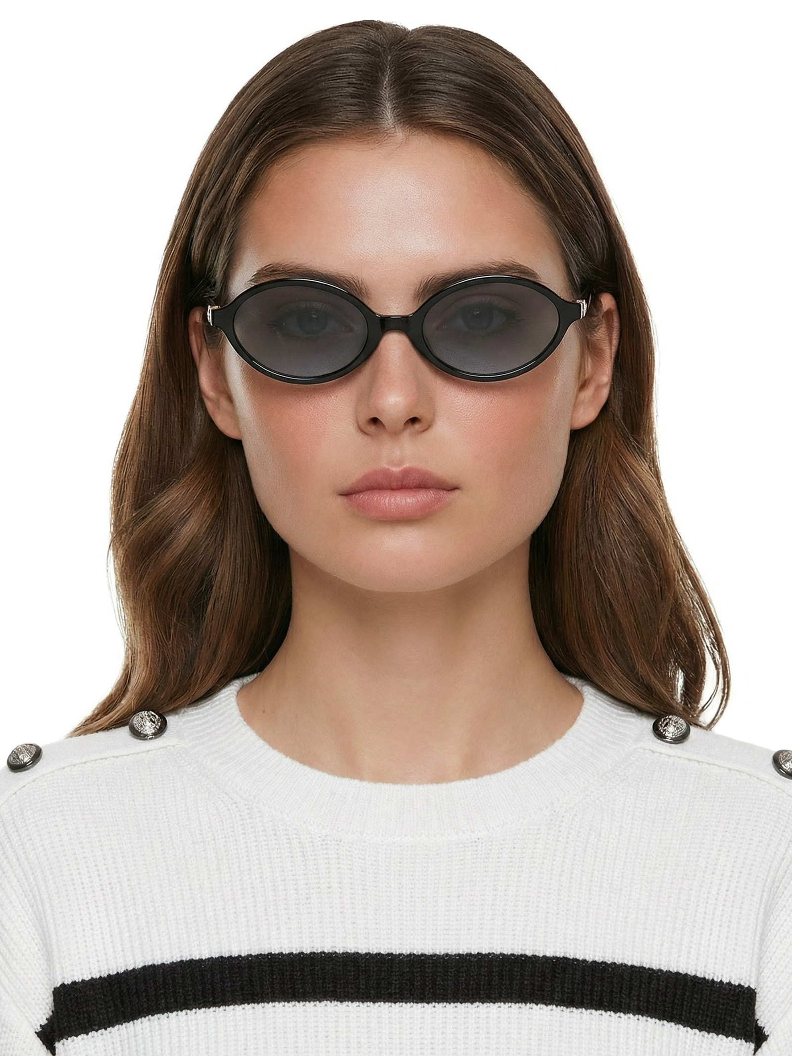 Óculos De Sol Feminino Oval Preto Market 33