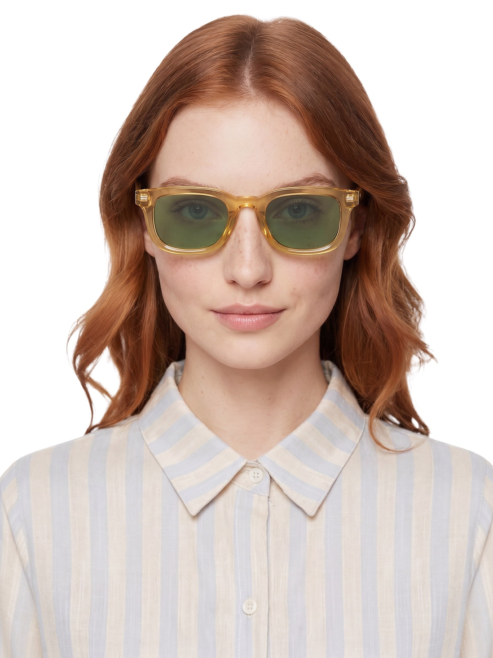 Óculos de Sol Feminino Retangular – Amarelo Basiq
