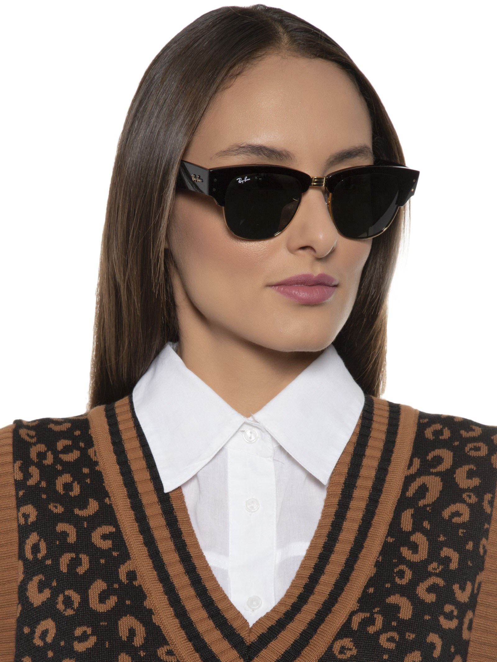 Óculos De Sol Unissex Mega Clubmaster - Preto - Ray-Ban