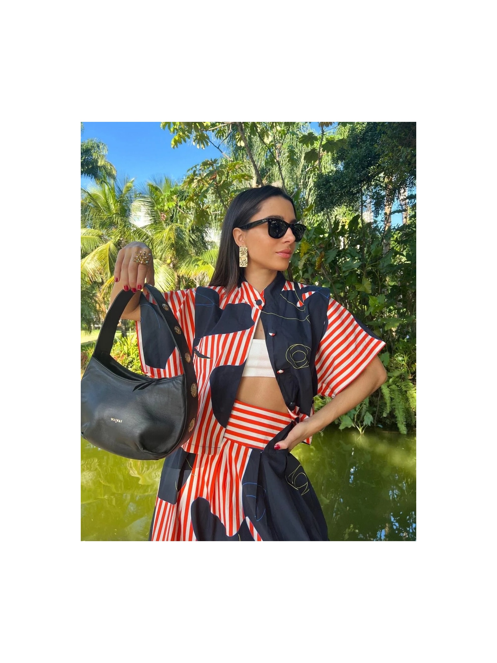 Óculos De Sol Unissex Original Wayfarer Classic Preto Ray-ban