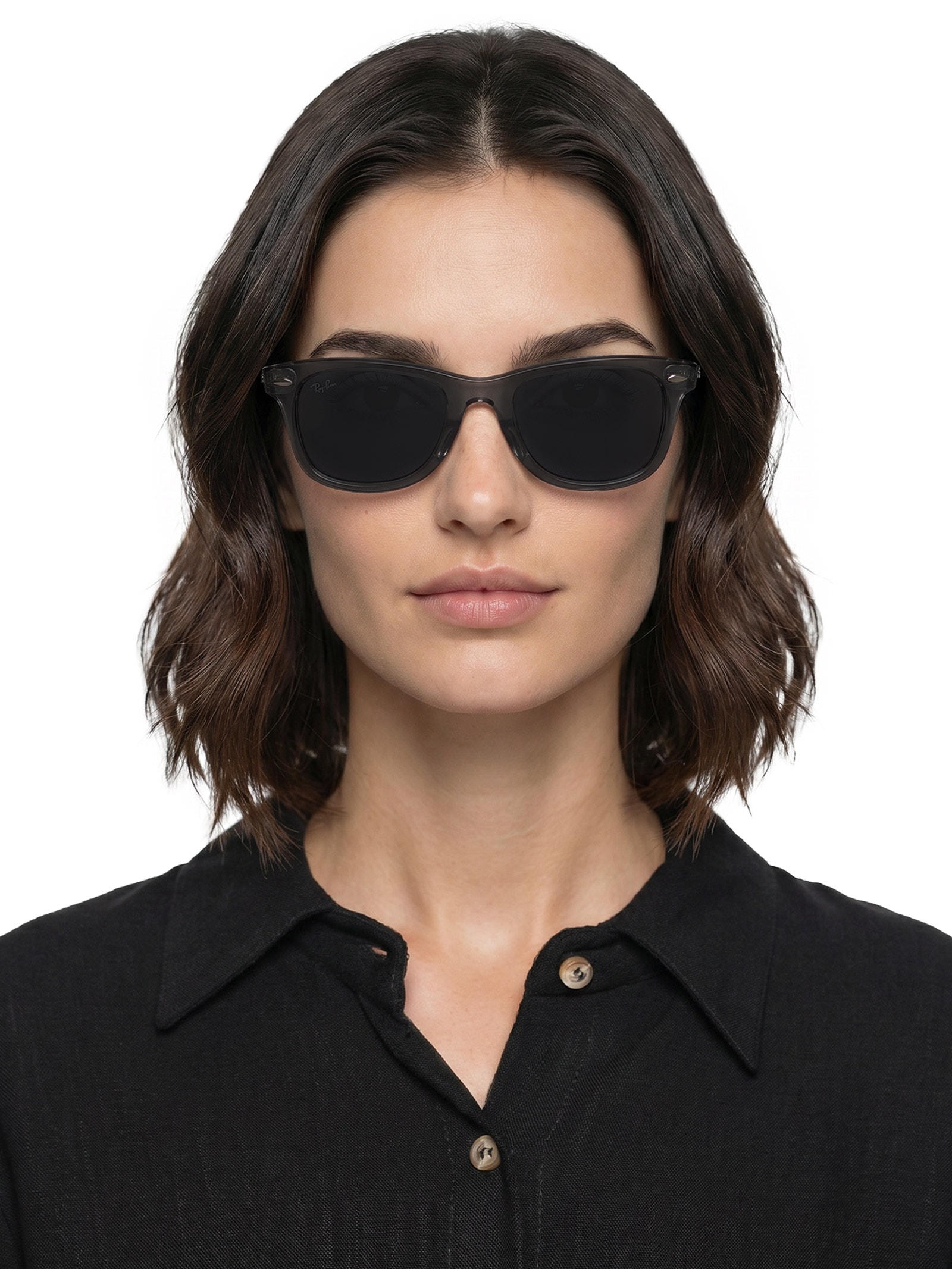Óculos De Sol Unissex Wayfarer Cinza Ray-ban