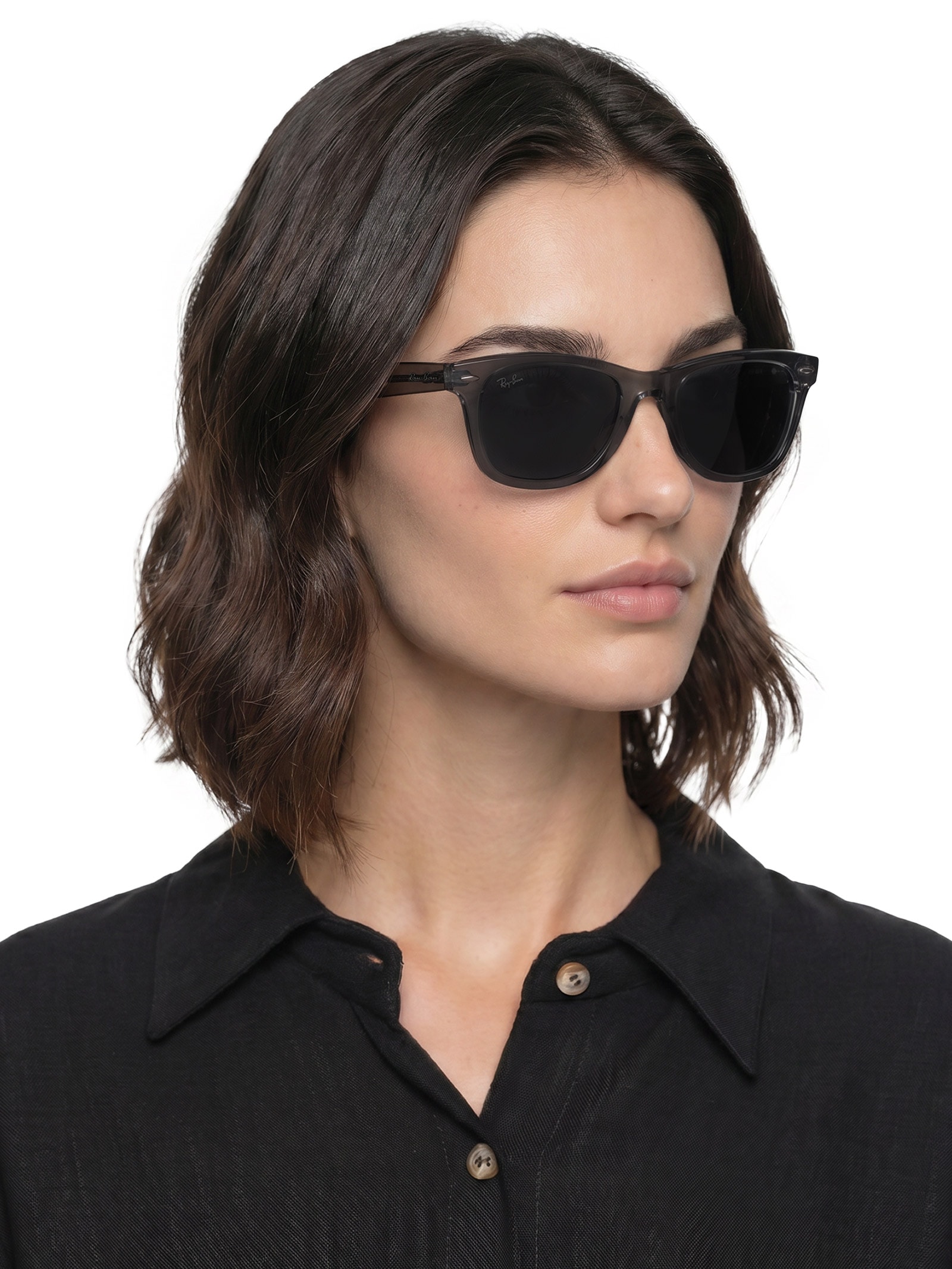 Óculos De Sol Unissex Wayfarer Cinza Ray-ban