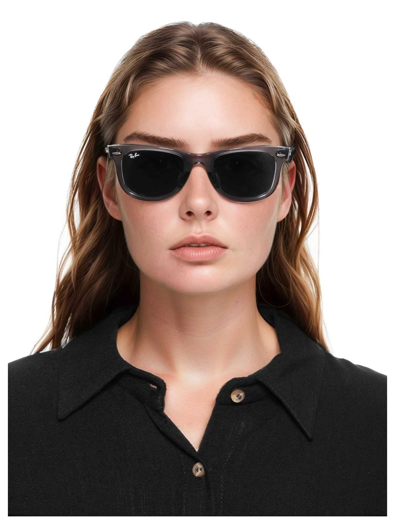 Óculos De Sol Unissex Wayfarer Cinza Ray-ban