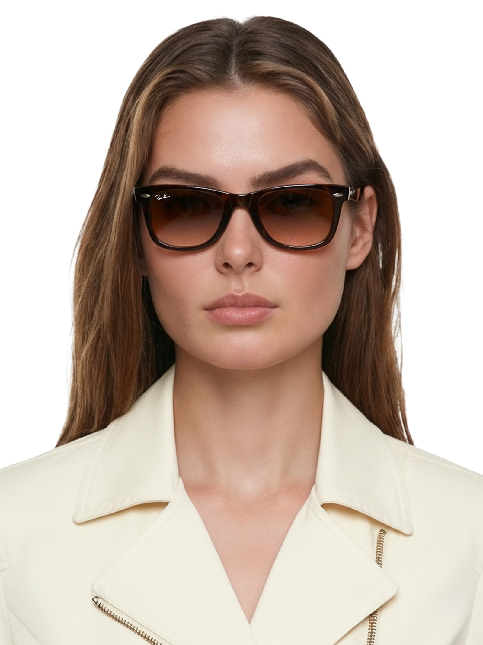 Óculos De Sol Unissex Wayfarer Marrom Ray-ban