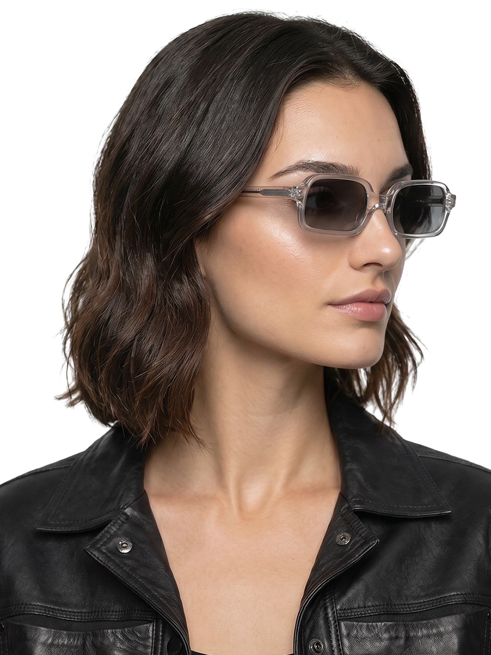 Óculos Feminino Adulto Bodsrum Transparente CZD Cinza Helena Bordon