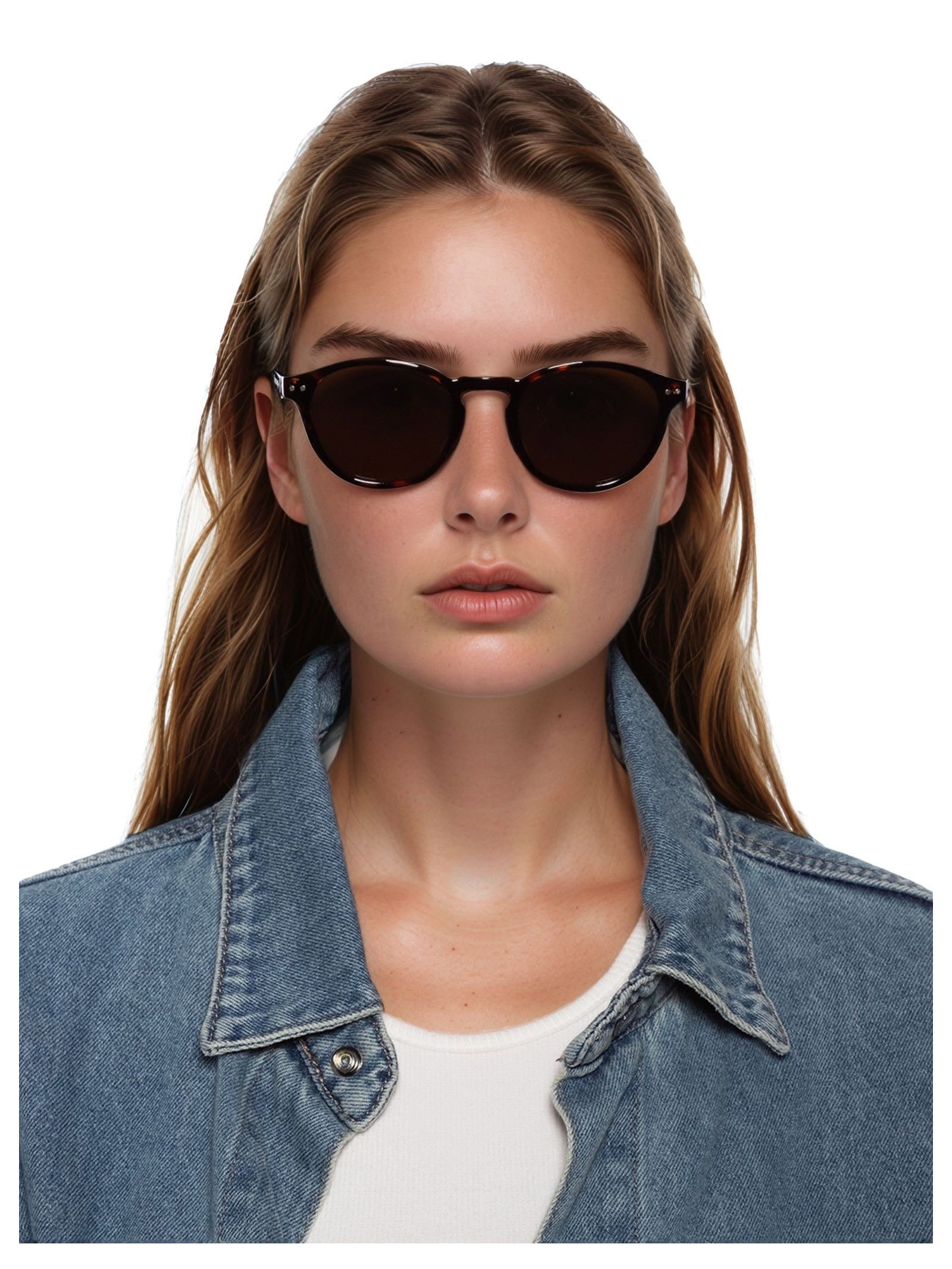 Óculos Feminino Arredondado Marrom Basiq