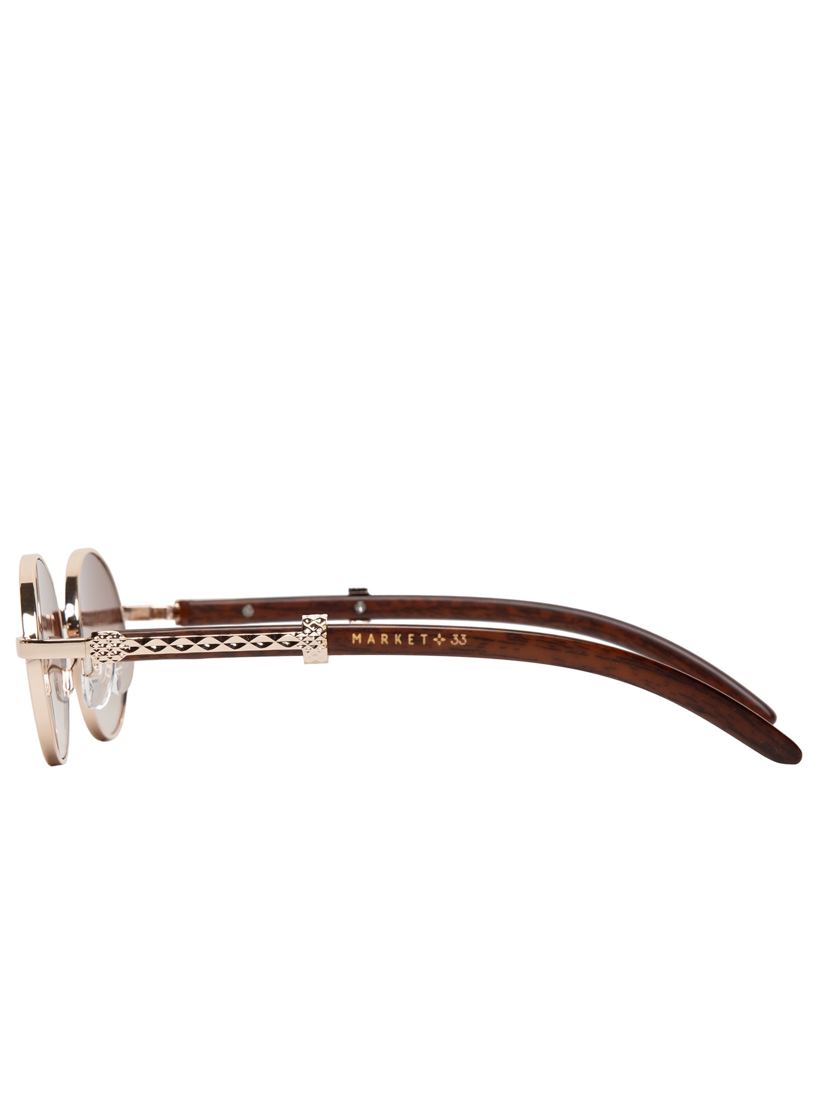 Óculos Feminino De Sol Oval Dourado Market 33