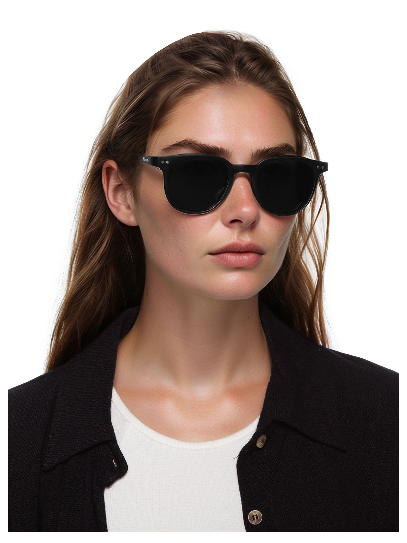 Óculos Feminino Dobrável Quadrado Preto Basiq