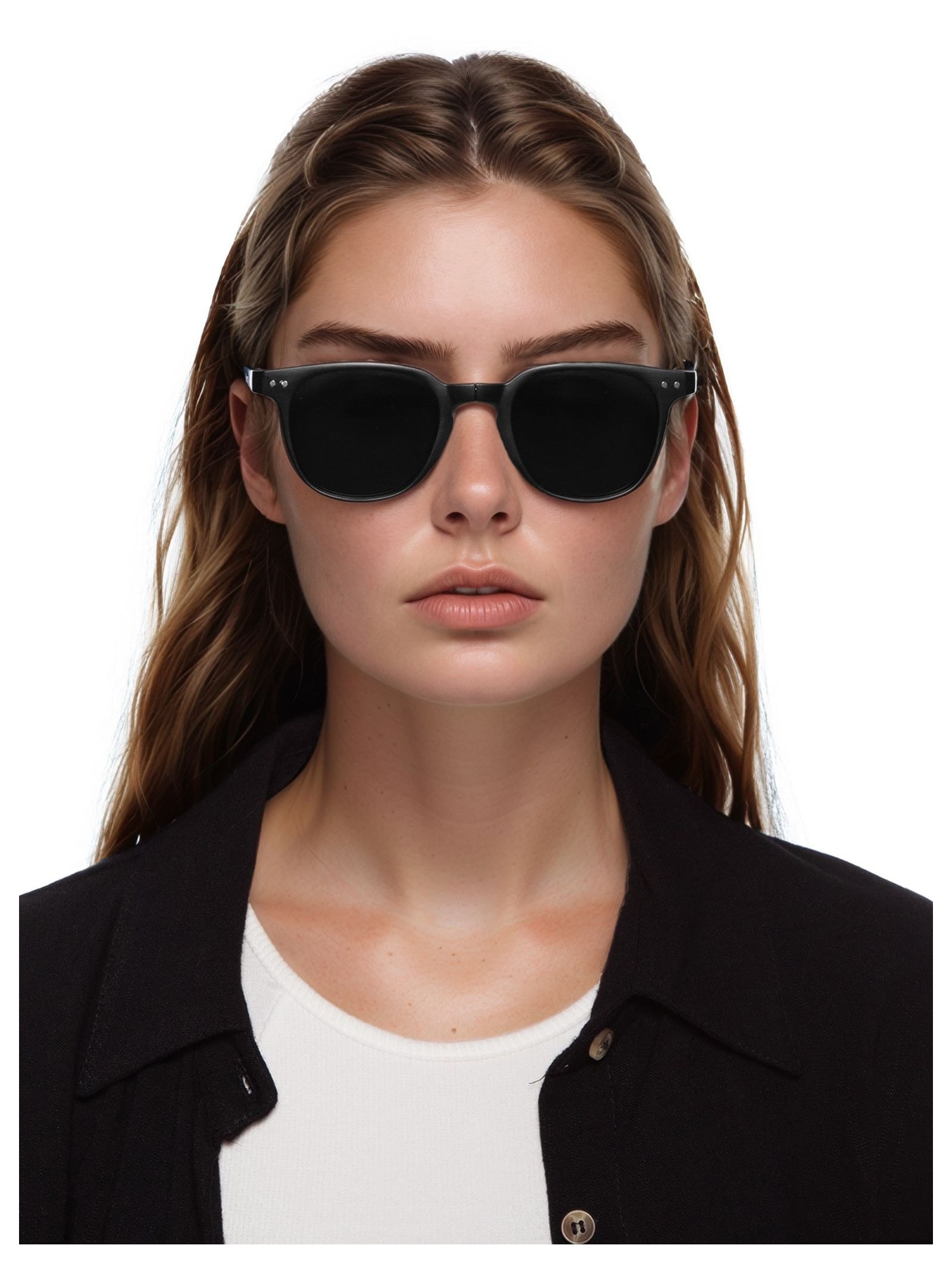 Óculos Feminino Dobrável Quadrado Preto Basiq