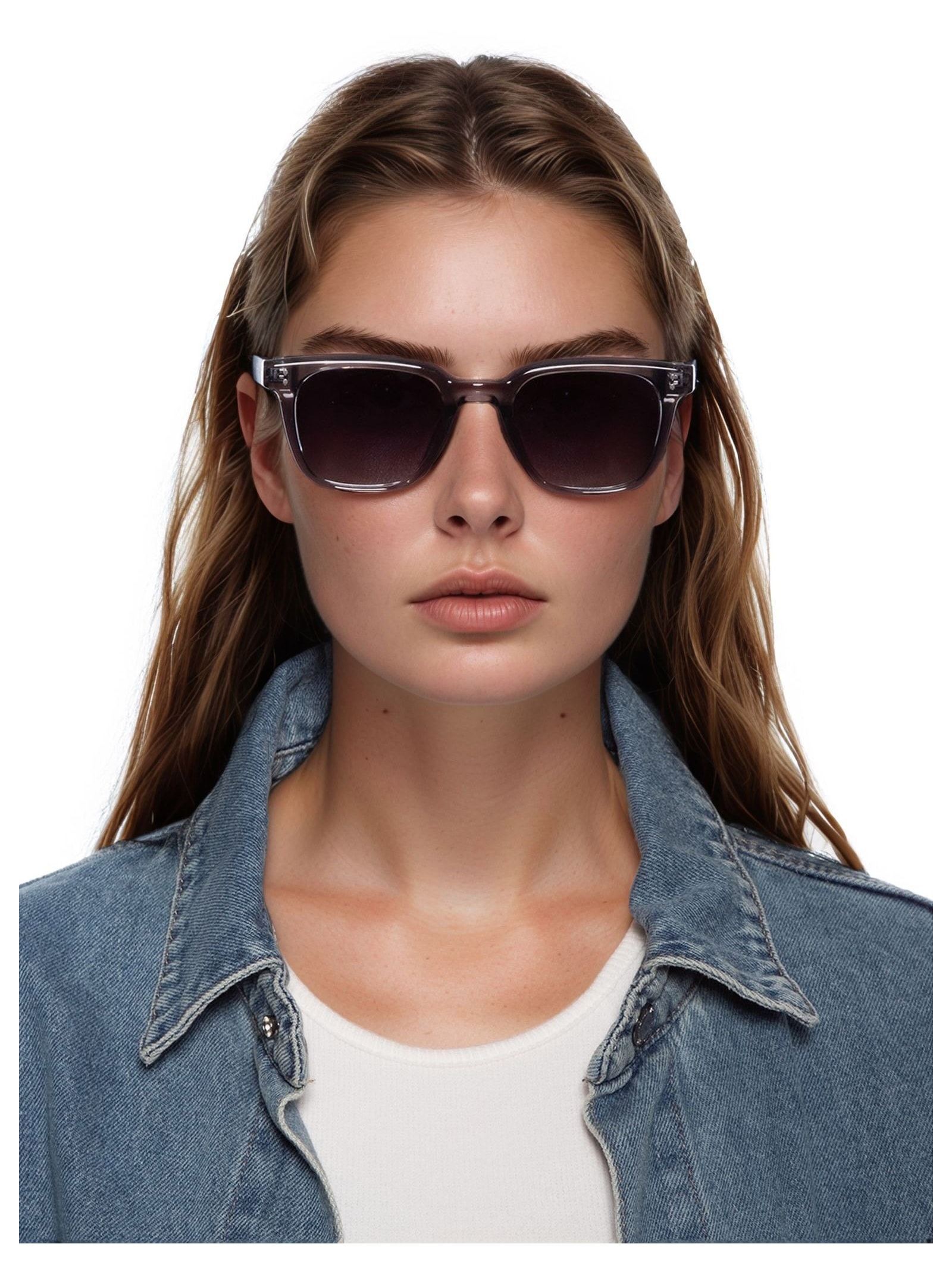 Óculos Feminino Quadrado Polarizado Cinza Basiq