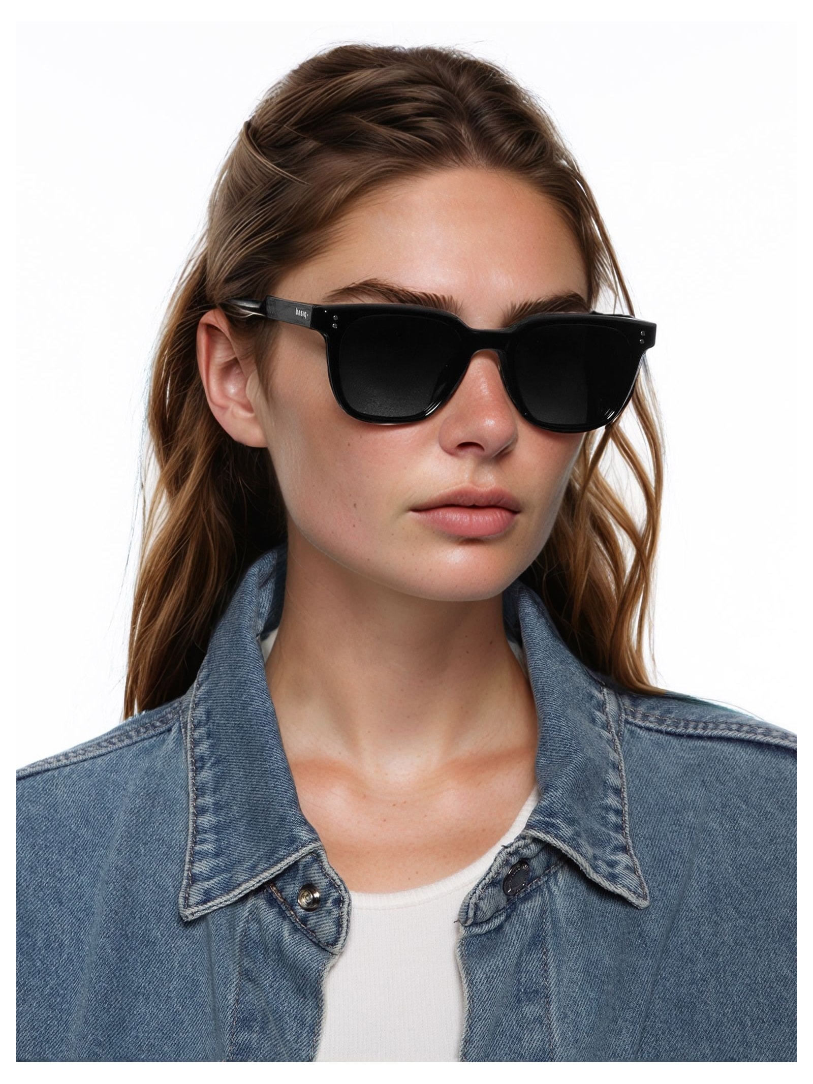 Óculos Feminino Quadrado Polarizado Preto Basiq