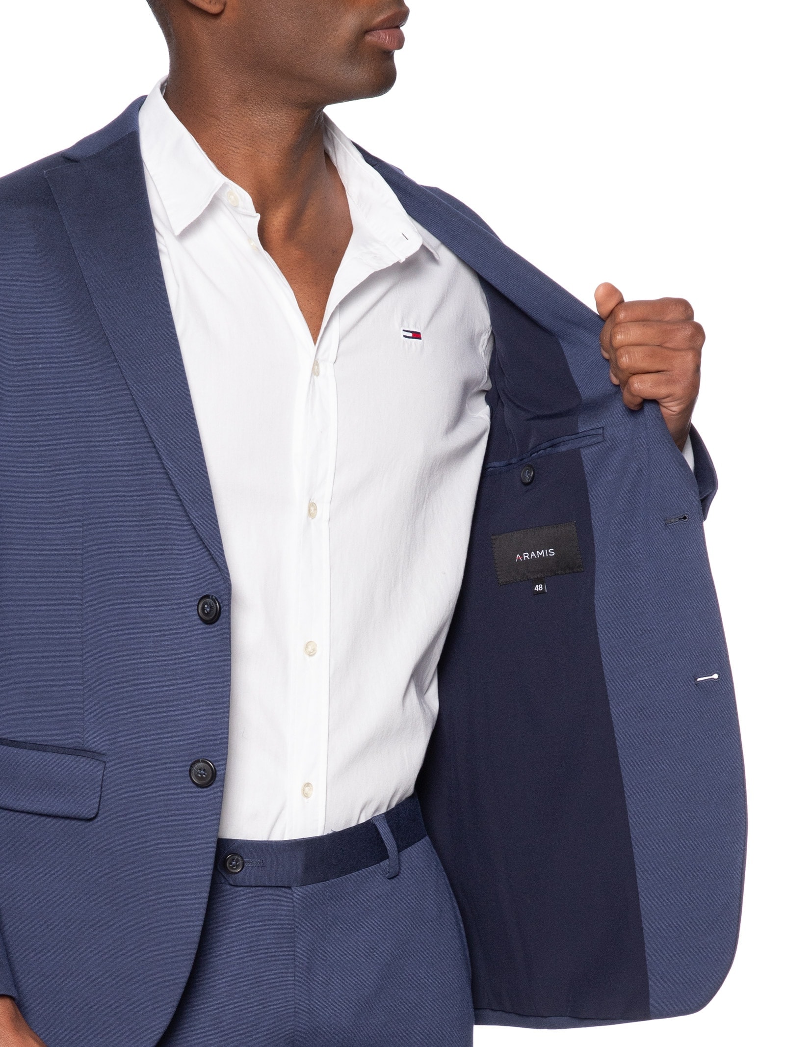 Paletó Masculino Malha Super Slim Azul Aramis