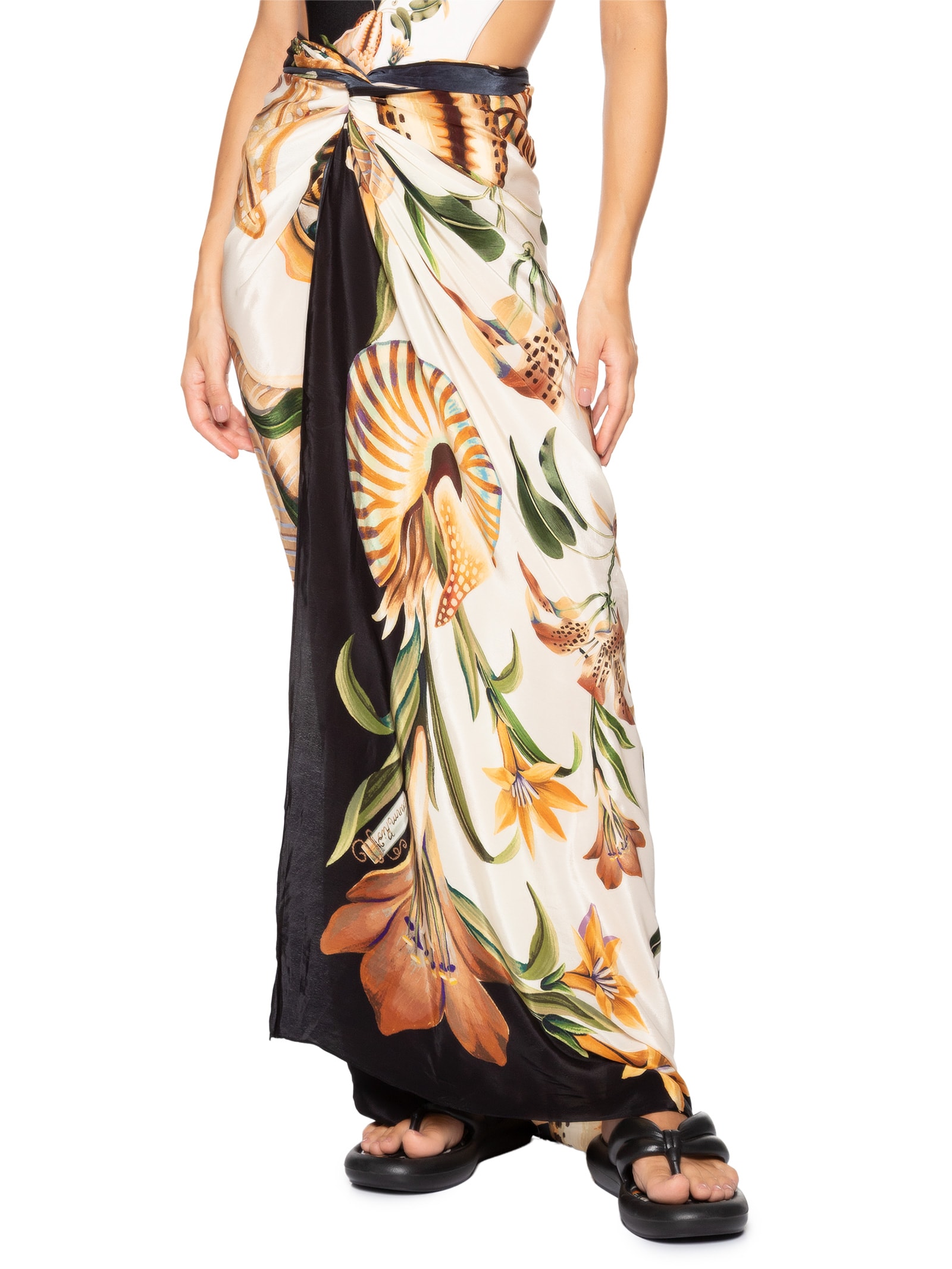 Panneaux Feminino Concha Surreal Lenço Preto Farm Praia