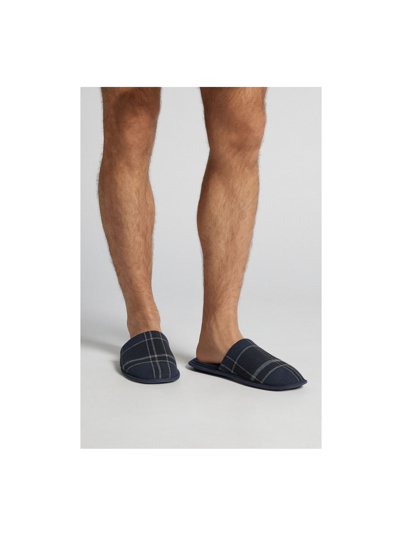 Pantufa Com Estampa  Xadrez Azul Intimissimi