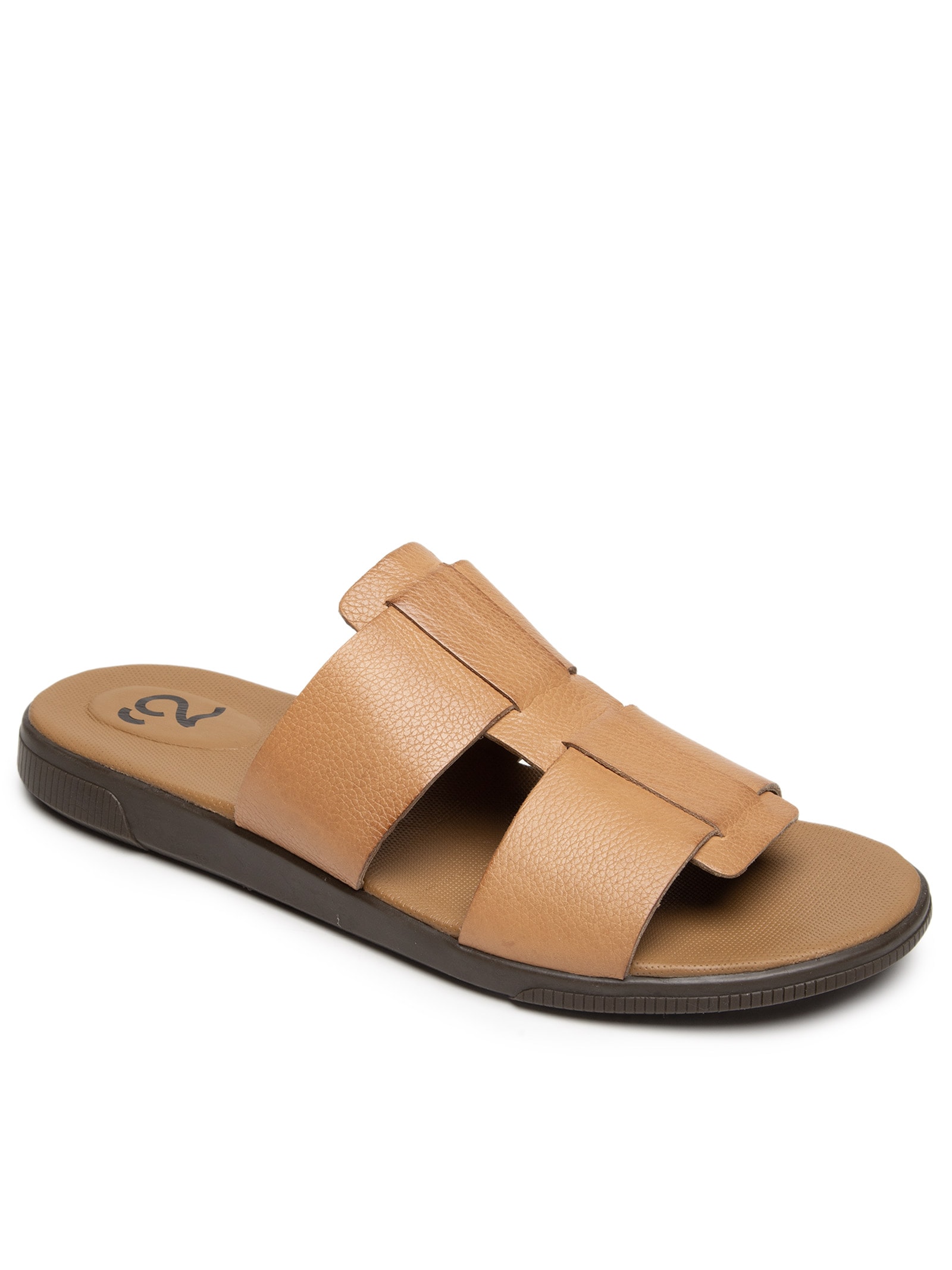 Papete Masculina Tiras Cruzadas Em Couro Bege '2 Essential