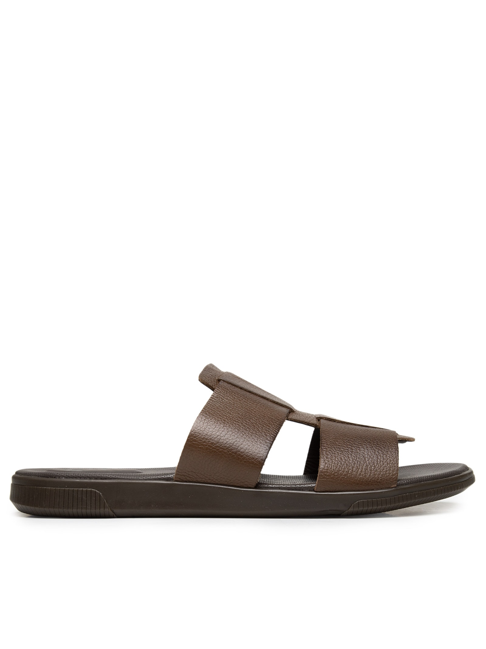 Papete Masculina Tiras Cruzadas Em Couro Marrom '2 Essential
