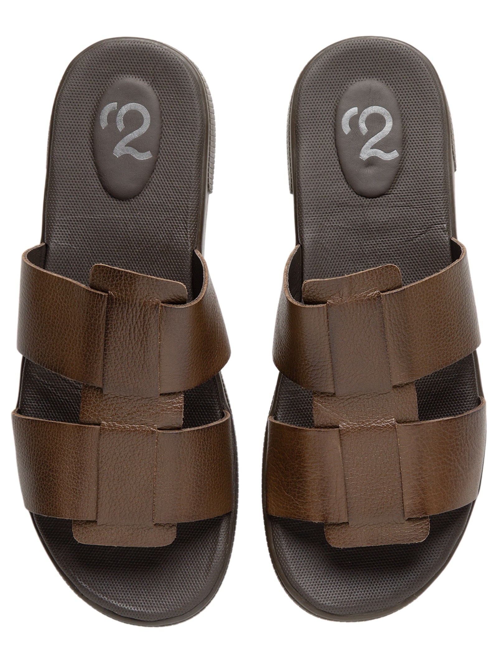 Papete Masculina Tiras Cruzadas Em Couro Marrom '2 Essential