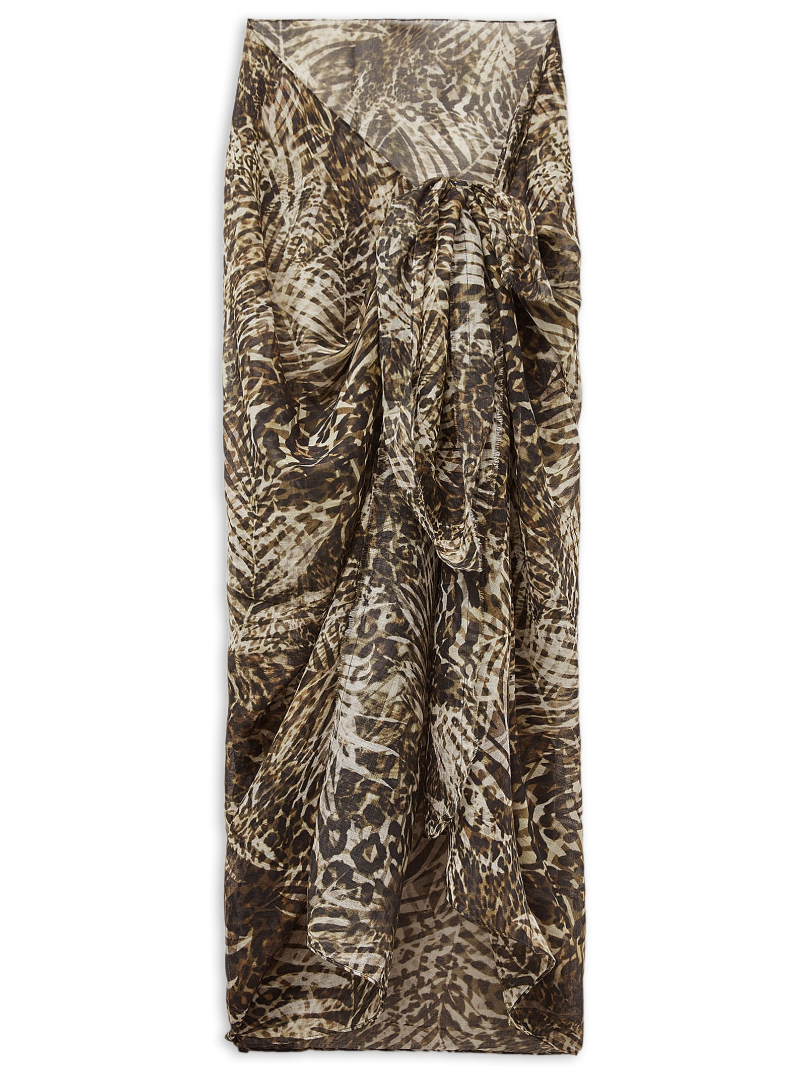 Pareô Longo Com Padrão Selva Verde Calzedonia